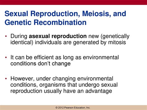 Meiosis, Genetic Recombination, and Sexual Reproduction.